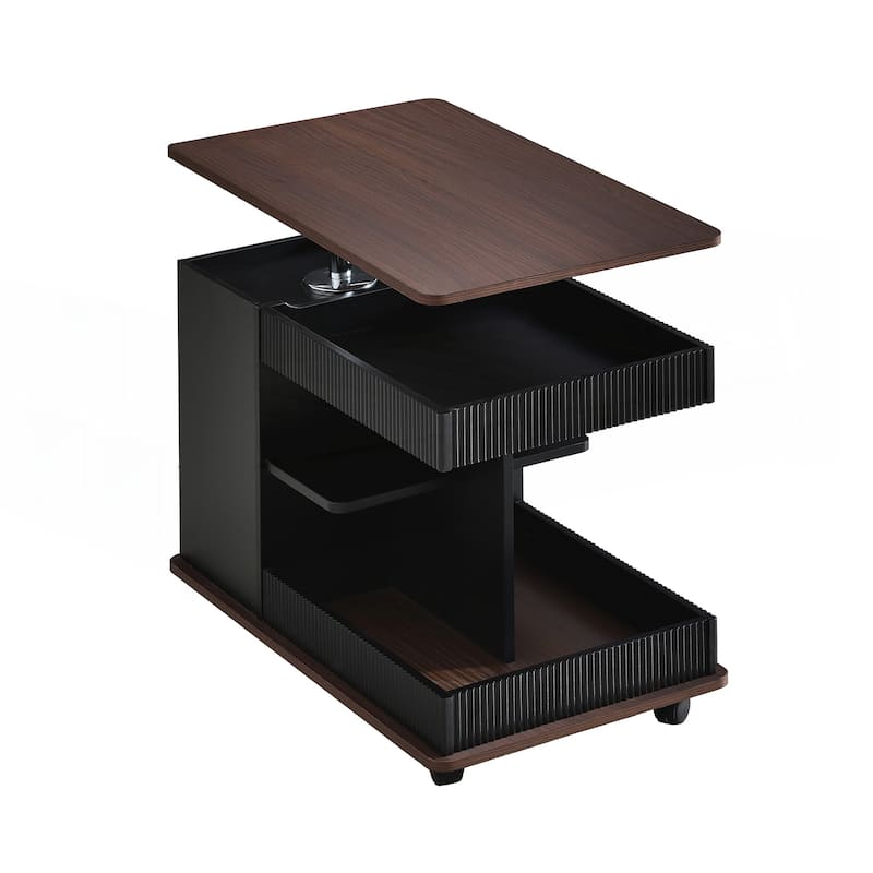Modern Multifunctional Sofa Side Table with Lift-Top