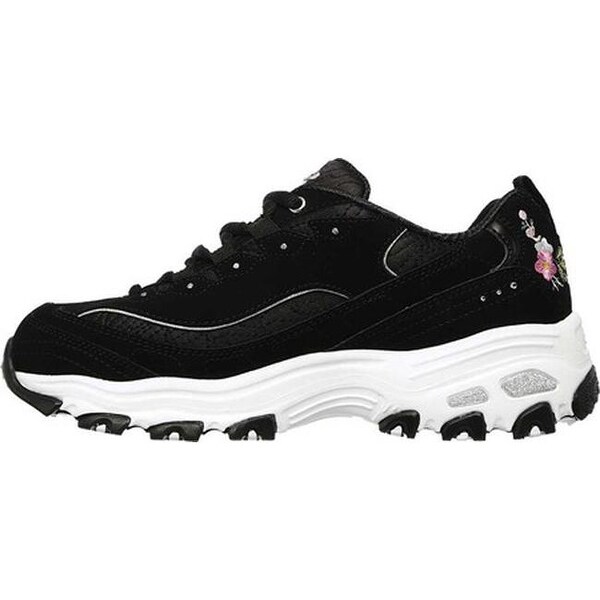 skechers bright blossoms black
