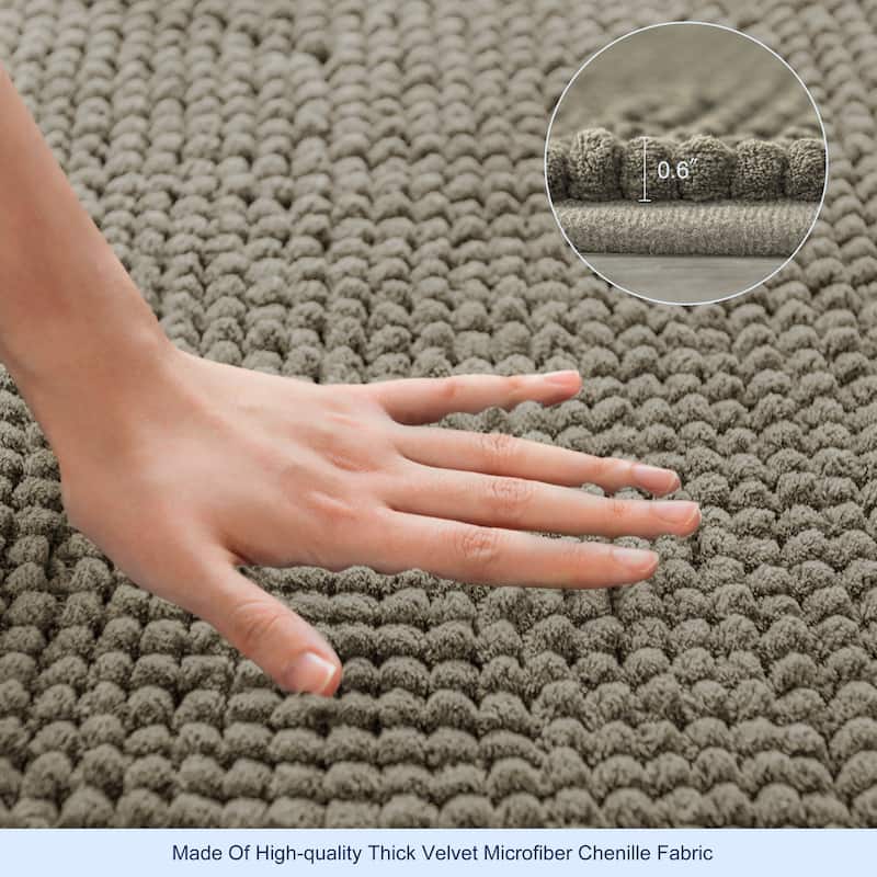 Subrtex Luxury Chenille Bath Rugs Soft Bathroom Mats