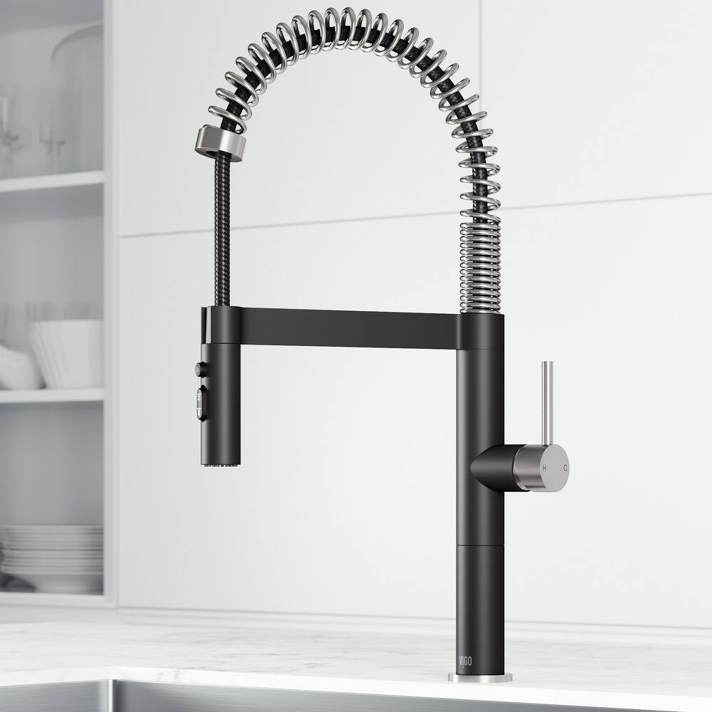 VIGO Edison Pro 20" H Single Handle Pull-Down Sprayer Kitchen Faucet