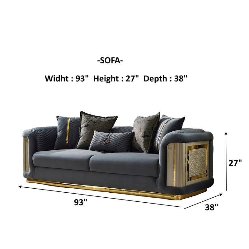 Evelance Modern Upholstered 93'' Velvet Pillow Back