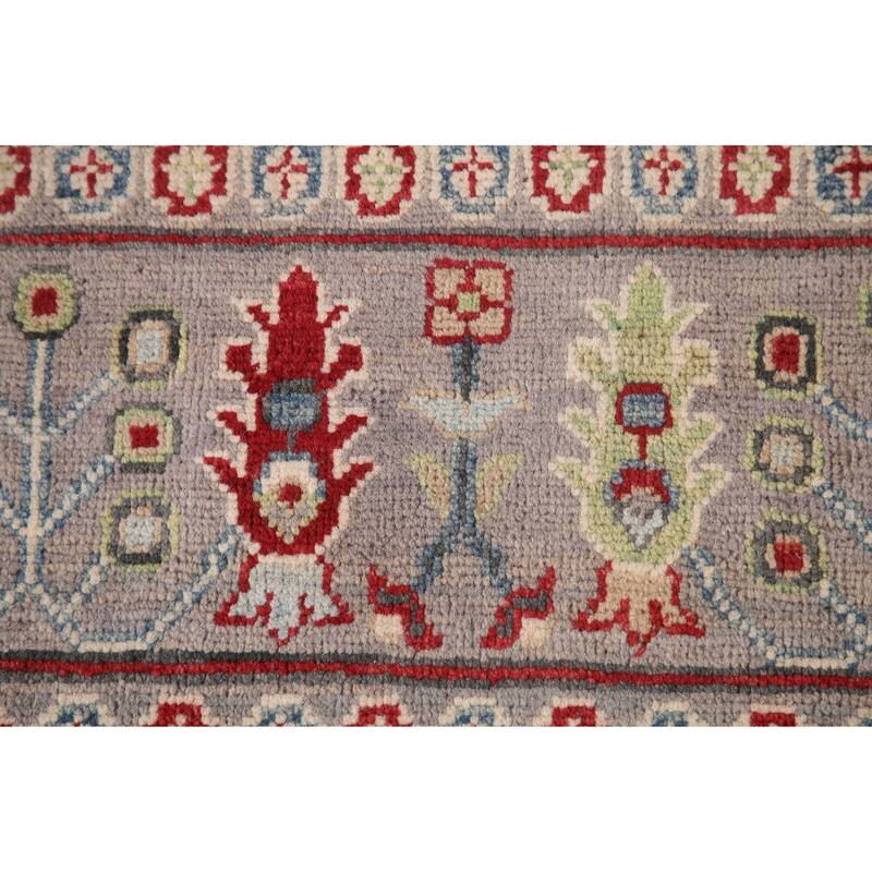 All-Over Gray Kazak Oriental Area Rug Handmade Wool Carpet - 8'5"x 11'0"