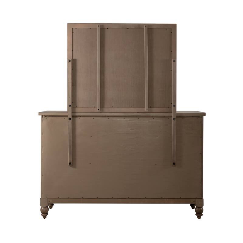 Americana Farmhouse Shelter Bed, Dresser and Mirror Bedroom Set