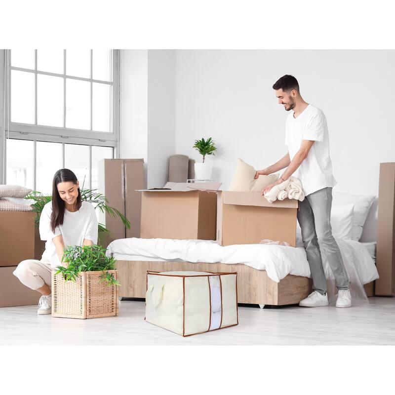1 Pack Clothes Storage, Storage Bags, Moving Bags for Organizing Bedroom, Comforter, Closet Organizers and Storage with Handles