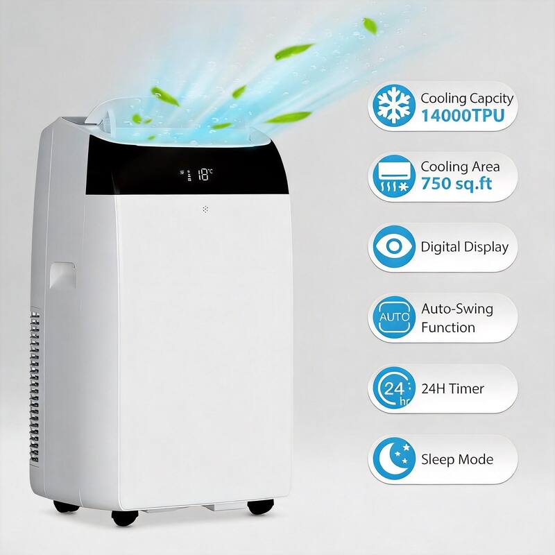 Portable Air Conditioner, 14000 BTU, Cooling To 750 Sq.Ft