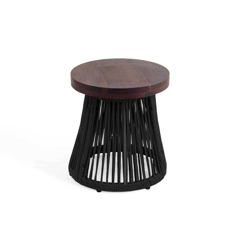 3-Piece Outdoor Rattan Swivel Lounge Chair Set Barrel Chairs for Backyard