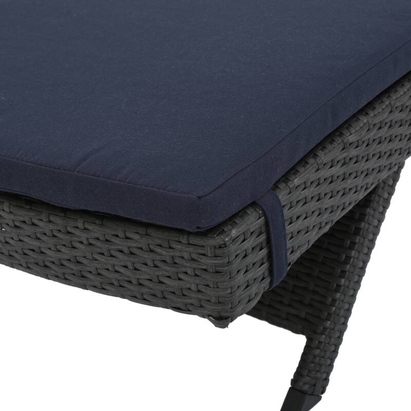 Salem Outdoor Wicker Adjustable Chaise Lounge with Cushion by Christopher Knight Home