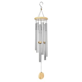 Exhart, Hand Tuned Metal Chime with Natural Wood Top and Charm,  41 Inch