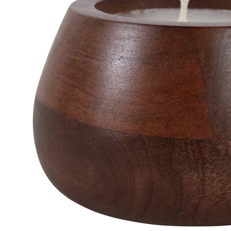 Decorative Vanilla Scented Mango Wood Bowl Candle