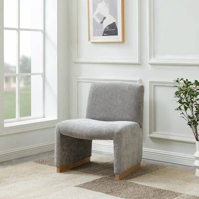 24.8'' Wide Modern Comfy Accent Chair with Wood Legs and Soft Fabric Seat