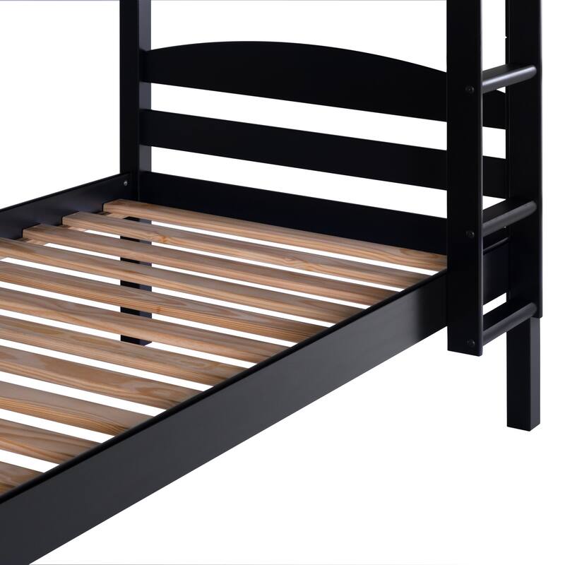 Walker Edison Solid Wood Convertible Twin-over-Twin Bunk Bed