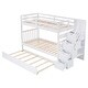 preview thumbnail 11 of 18, Twin/Full Bunk Bed with Trundle & Stairs - Safe Staircase Design