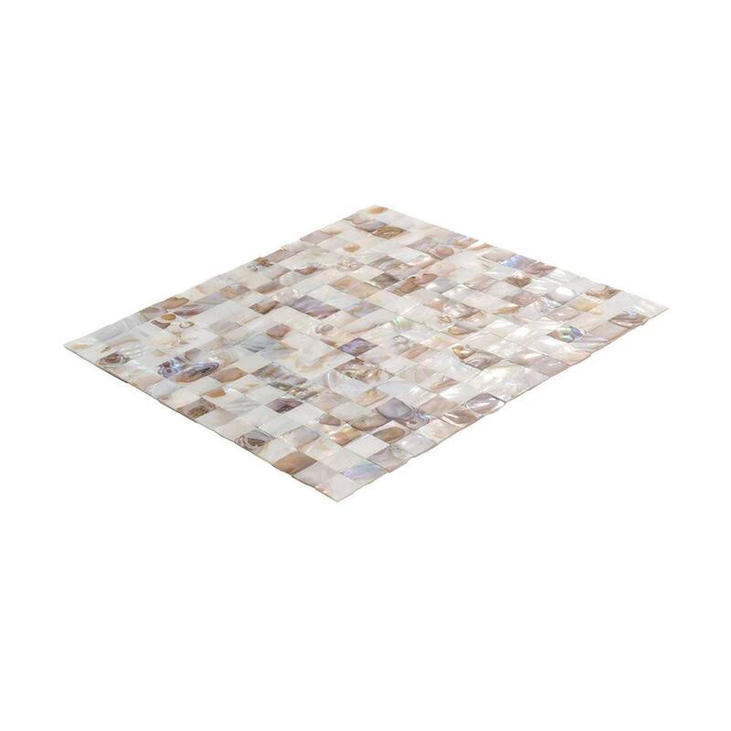 Apollo tile 12" x 12" Concha Polished White Beige Shell Mother of Pearl Tile (19.34 sq ft/case) - 20 Pack