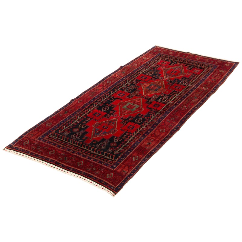ECARPETGALLERY Hand-knotted Anadol Dark Red Wool Rug - 4'4 x 9'10
