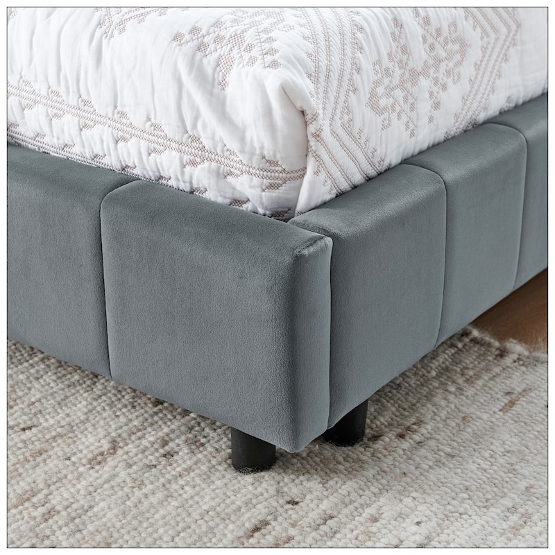Queen Size Upholstered Tufted Bed Frame for Bedroom