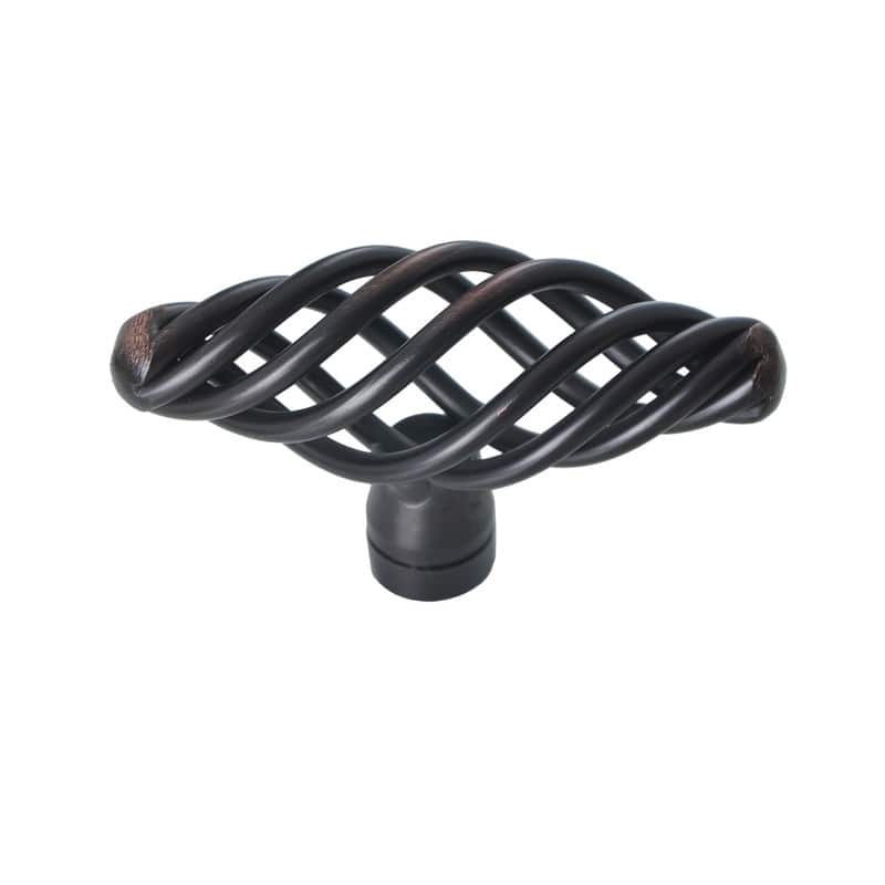 Utopia Alley Aire Cabinet Ring Pull Knob - Vintage Cabinet Hardware with Hand Finished Oil Rubbed Bronze, Pull Knobs 2.4"