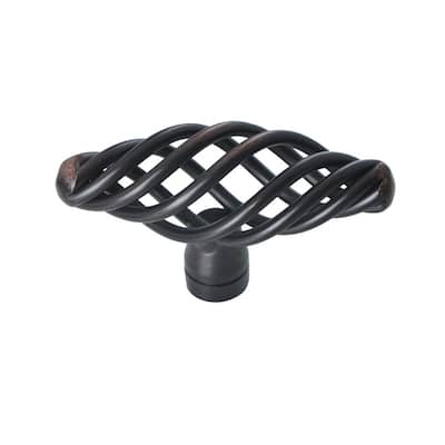 Utopia Alley Aire Cabinet Ring Pull Knob - Vintage Cabinet Hardware with Hand Finished Oil Rubbed Bronze, Pull Knobs 2.4"