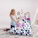 preview thumbnail 39 of 50, Stuffie Animal Storage Bean Bag Chair Cover, Room Organizer 200 Liter Capacity Large - Canvas Bubbles Blue and White