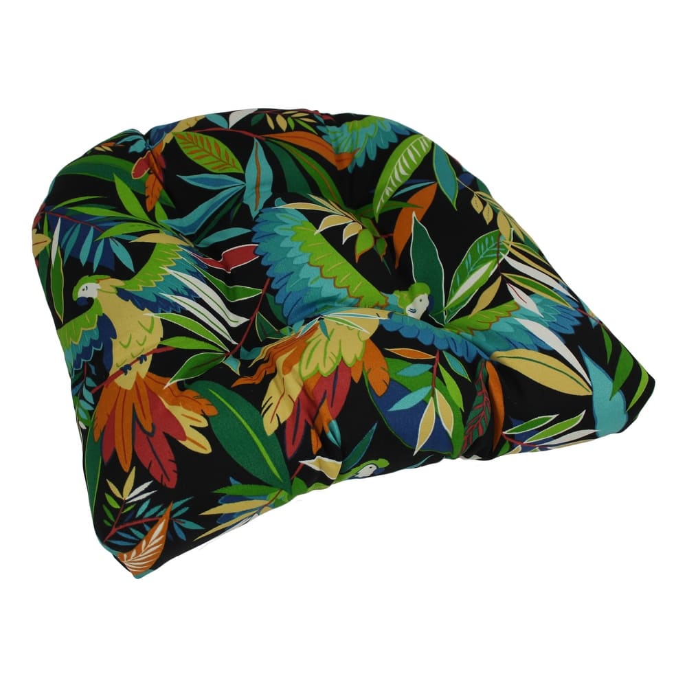 19-inch Rounded Back Tufted Indoor/Outdoor Chair Cushion - 19" x 19"