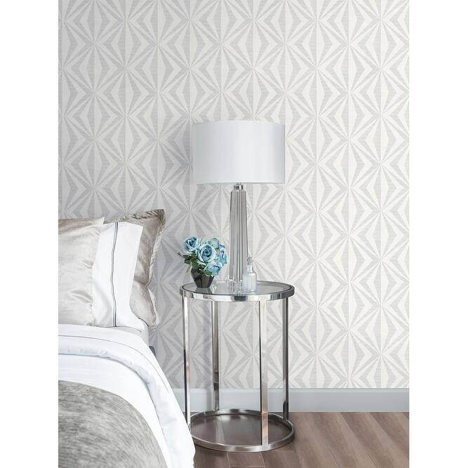Advantage Monge Silver Geometric Wallpaper