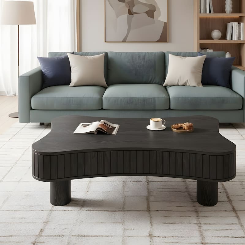 Rustic Lift Top Coffee Table with Hidden Storage - Black