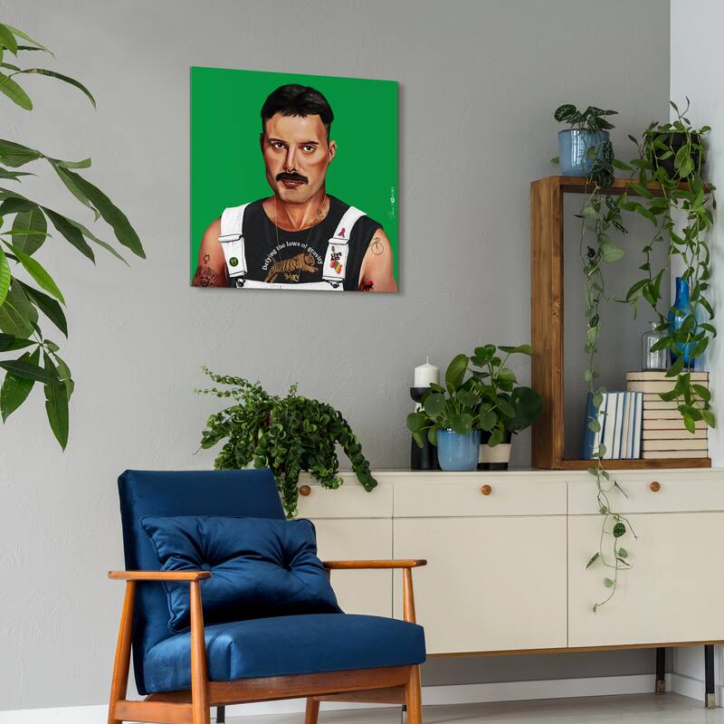 Empire Art Direct Hip Freddie Mercury Printed Tempered Glass Wall Art - Multi-Color