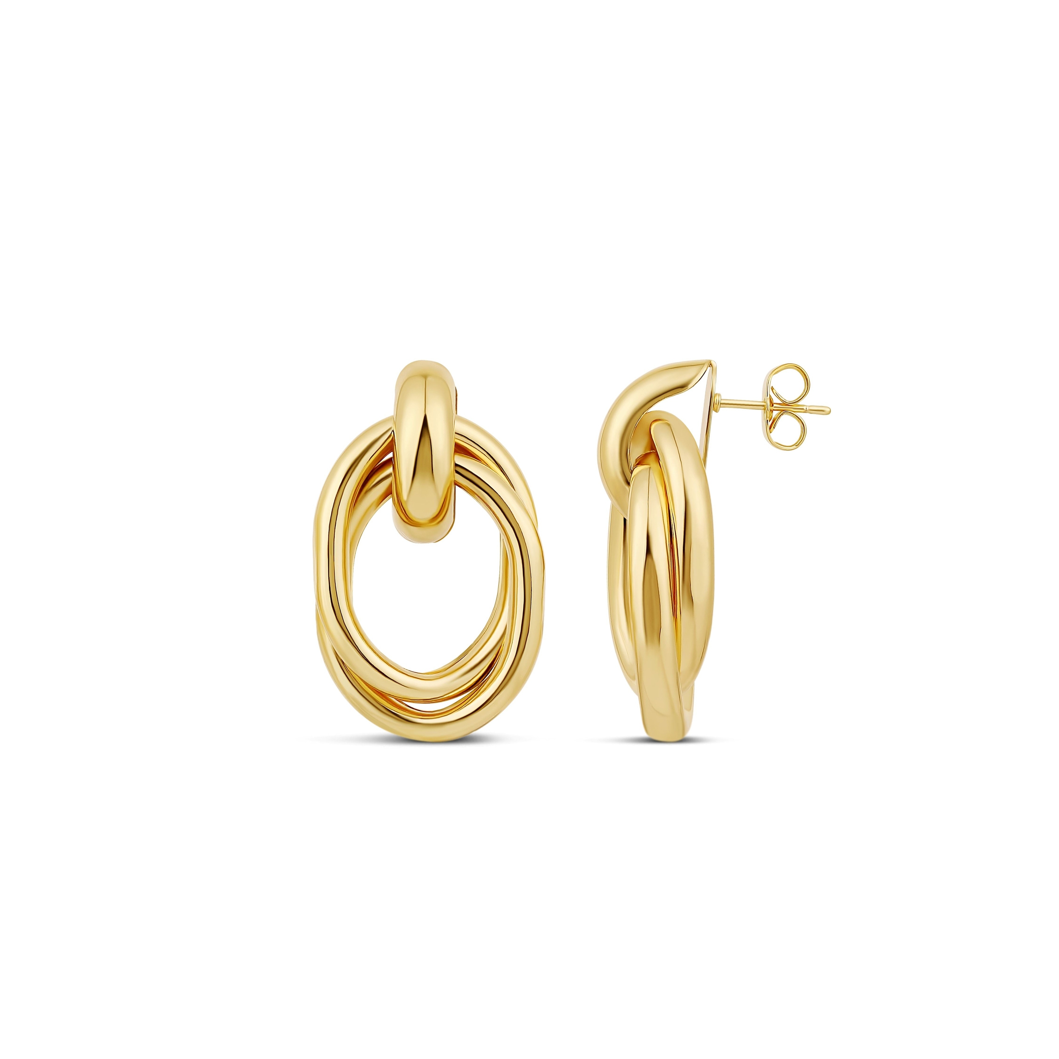SHYMI Twisted Oval Drop Earrings
