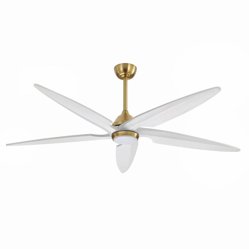 GetLedel 64" Solid Wood 5-Blade Dimmable LED Ceiling Fan with Remote and Light