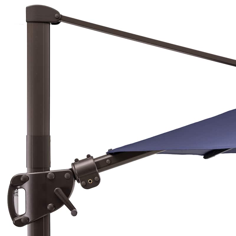 13 x 10 FT Outdoor Patio Cantilever LED Lighted Double Vented Umbrella with Base