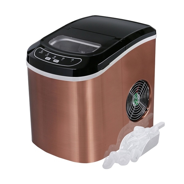 Ice Maker 26 lb/24H Portable Ice Maker Copper Ice Cube Maker (Bronze