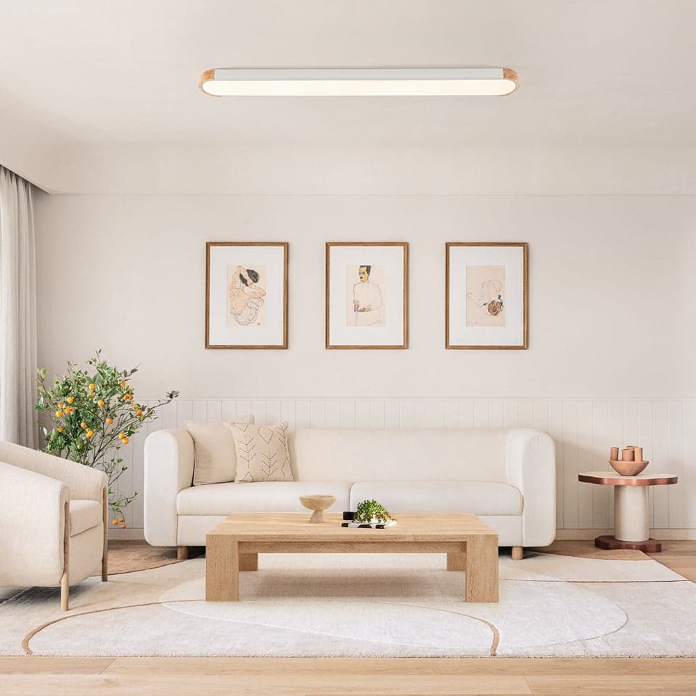 Farmhouse Long Oval Dimmable LED Flush Mount Ceiling Light 48in