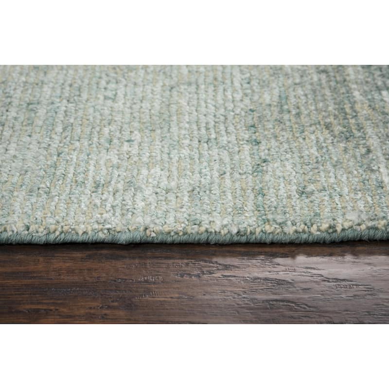 Alora Decor Demure Solid Aqua Blue Hand-tufted Wool Blend Rug