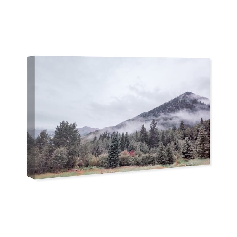 Wynwood Studio Canvas Nature and Landscape Light Near the Cabins Green and Modern & Contemporary Wall Art Canvas Print