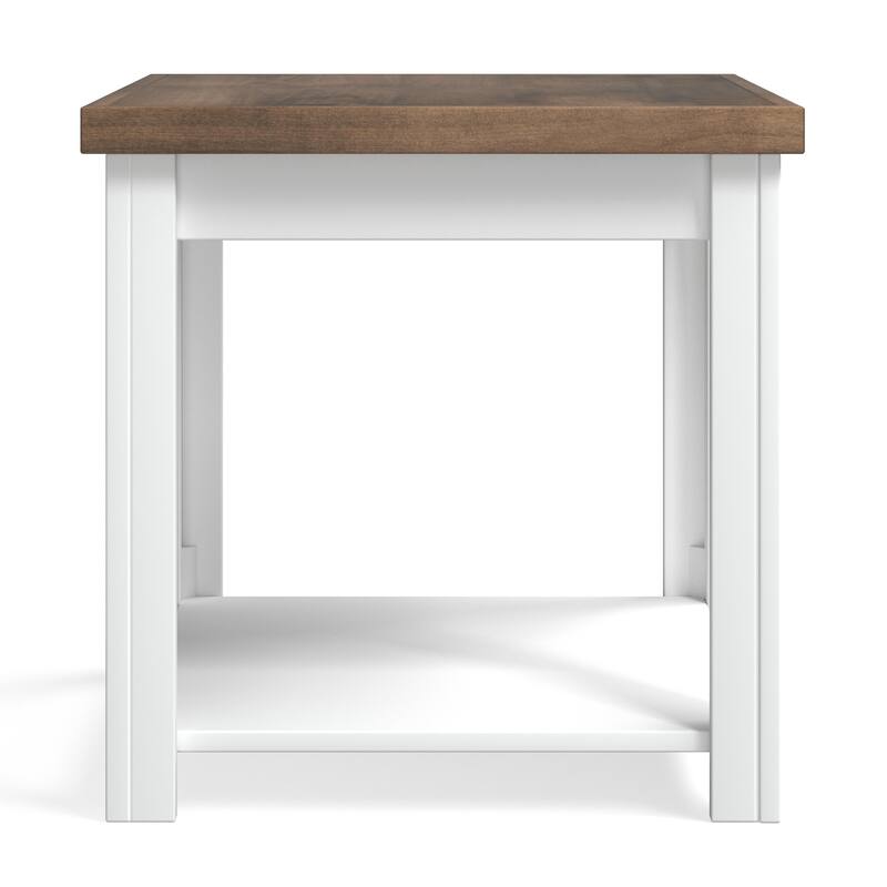 Bridgevine Home Modern Farmhouse 24 inch Side Table, No Assembly Required, Two-Tone Finish