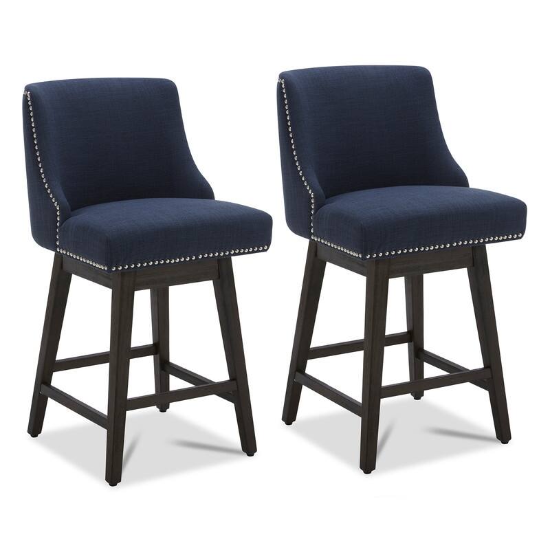 Spruce & Spring Oliver Counter Height Swivel Barstool Set - Set of 2 - Insignia Blue - Counter Height