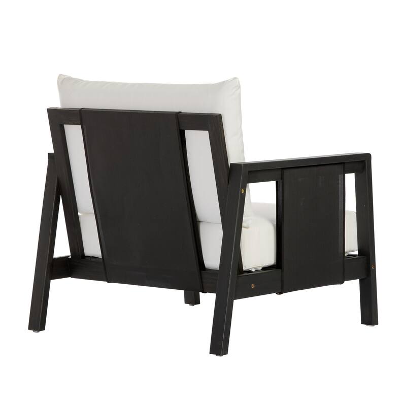 Christopher Knight Home - Arno Mid-Century Modern Outdoor Acacia Wood Sofa Seating Set with Cushions and Coffee Table