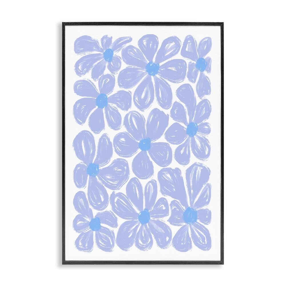 Stupell Blue Blooms Patterned Framed Giclee Art Design By Martina Pavlova