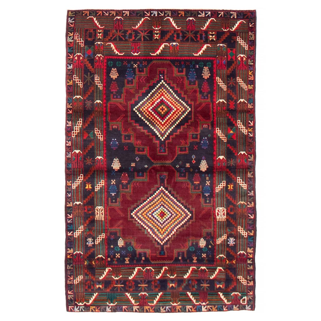 Teimani Red Rug 3'8" x 6'1" - 3'8 x 6'1