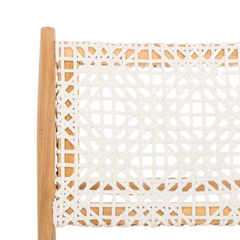 SAFAVIEH Bandelier Open Leather Weave Squared Accent Chair. - 26" W x 32" D x 31" H
