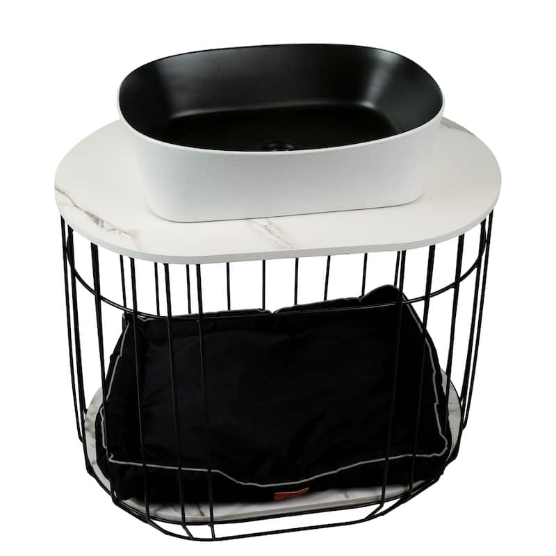 Fine Fixtures Dumbo Modern Bathroom Vanity -Black Rack with Vessel Sink