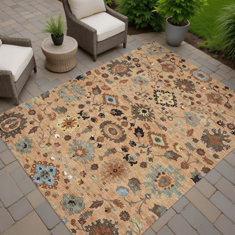 Machine Washable Indoor/ Outdoor Traditional Marci Chantille Rug