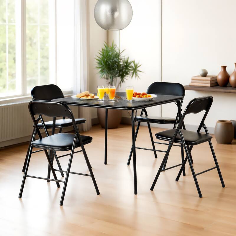 Homy Casa Black Folding Dining Set, for Kitchn, Pinic - Black