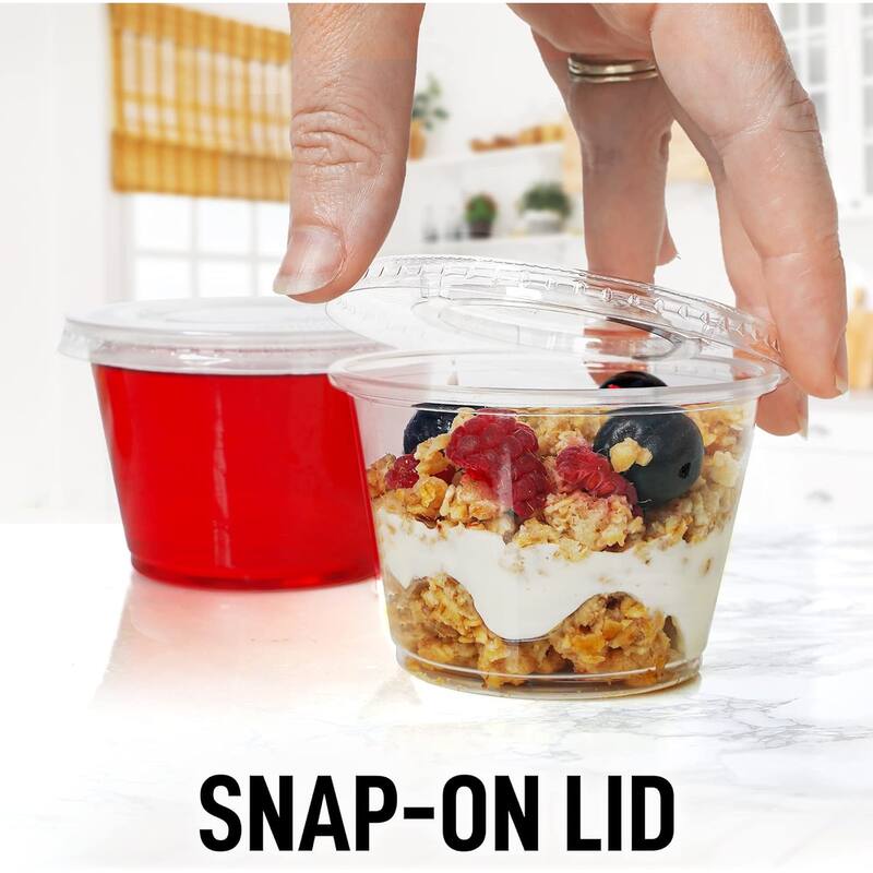 Zulay Kitchen Plastic Portion Cup Condiment Container with Lids by Simple Craft