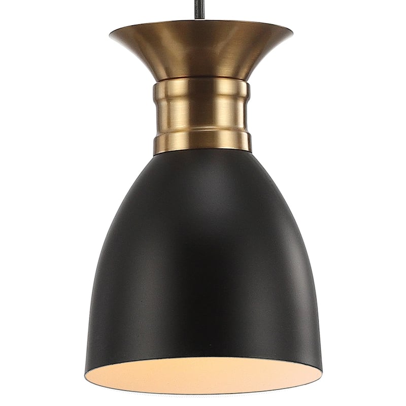 Edison Linear Metal LED Cluster Pendant, Black/Gold by JONATHAN Y
