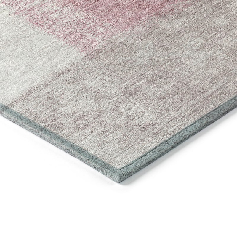 Machine Washable Indoor/ Outdoor Solid Contemporary Chantille Rug