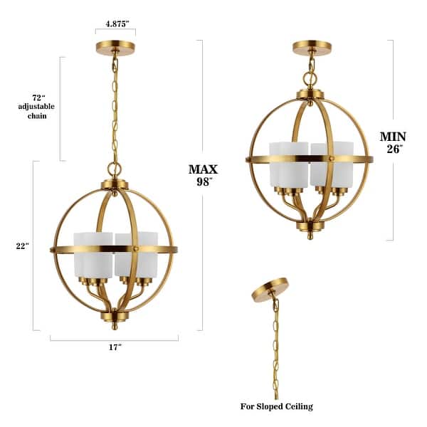 SAFAVIEH Lighting Forler 4-light LED Adjustable Pendant - 17"W x 17"D x 98"H