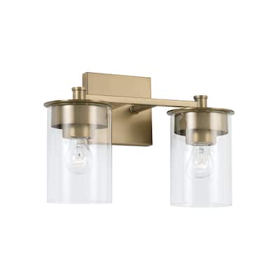 Mason 2-light Bath/ Vanity Fixture w/ Clear Glass