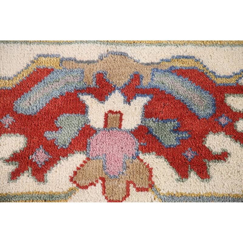 Transitional Blue Oushak Area Rug Handmade Oriental Wool Carpet - 8'1"x 9'10"