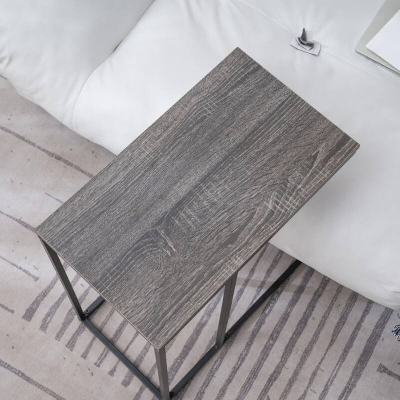 Modern C-Type Single Layer MDF Iron Rectangle Side Table - 18.9” x 11.02” x 22.83"