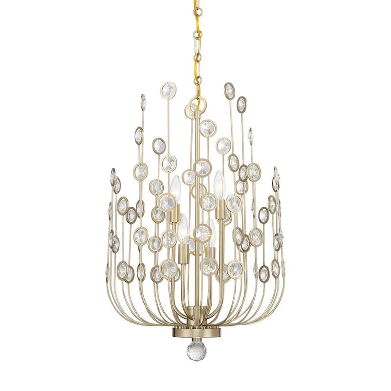 Savoy House 1-3597-4 Irina 4 Light 18" Wide Crystal Abstract - Noble Brass